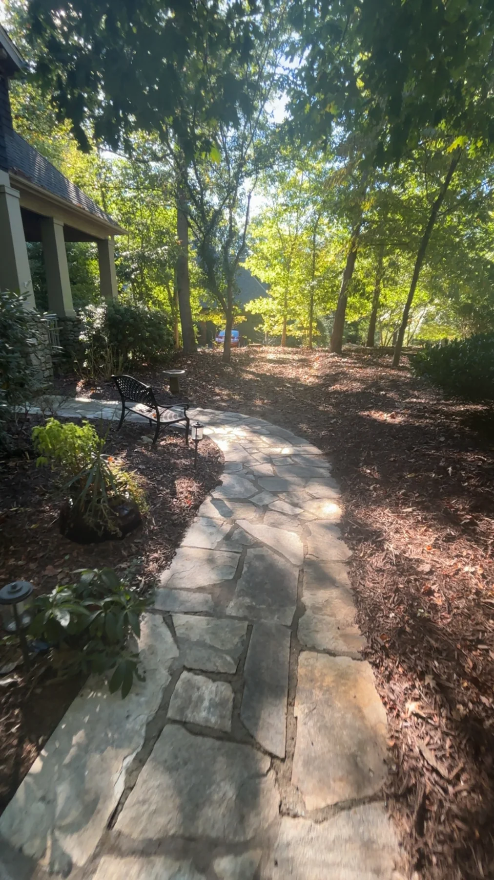 Stone walkway and property maintenance work