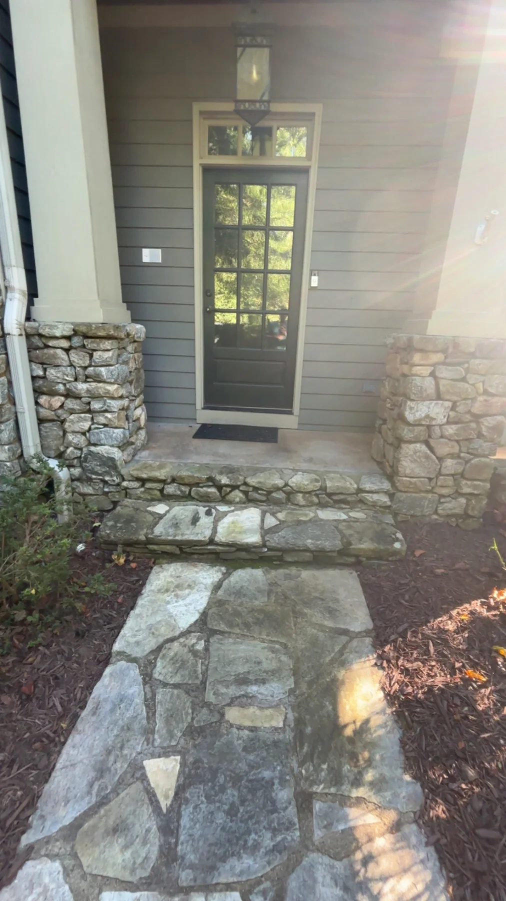 Stone entry walkway