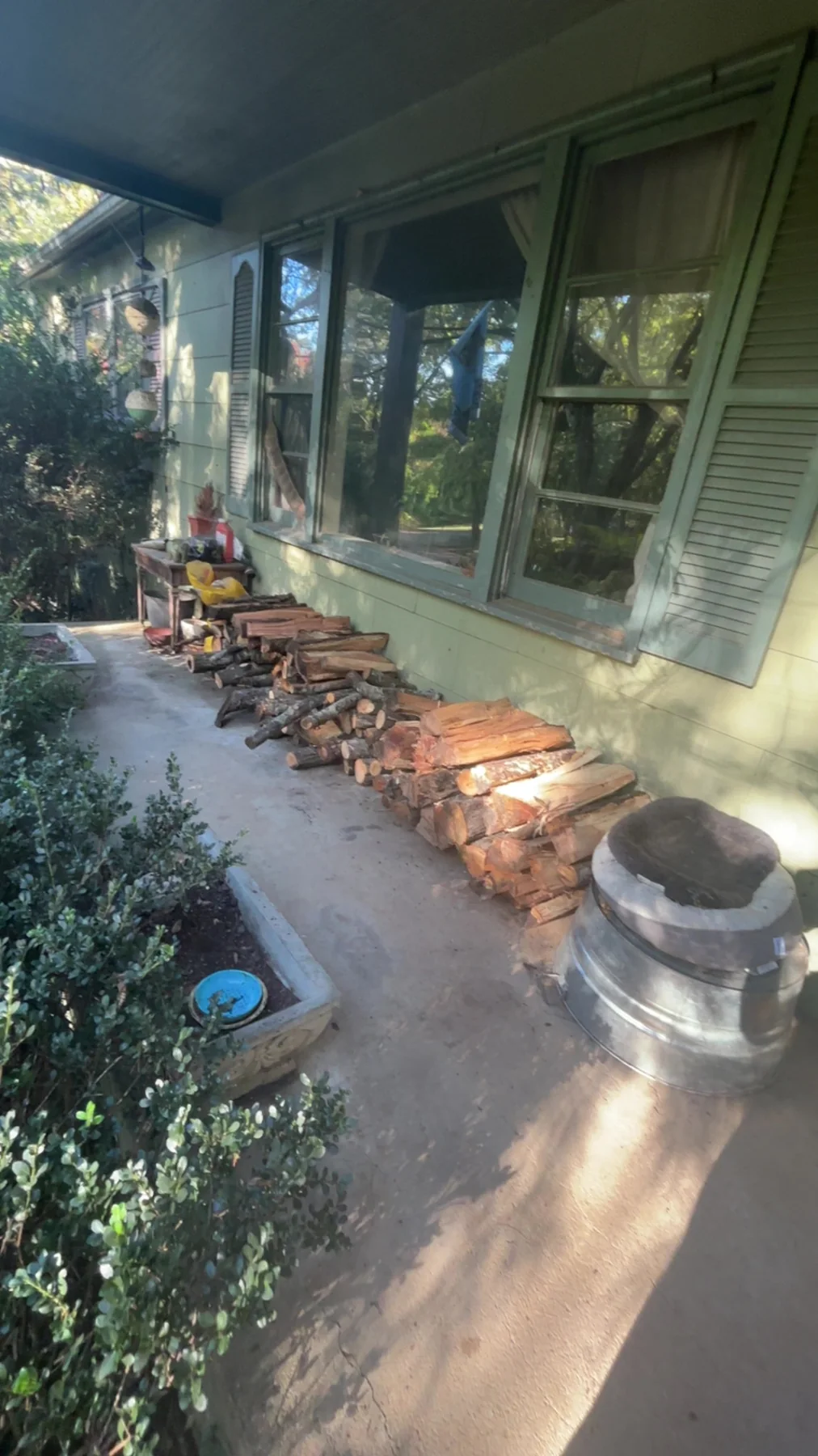 Firewood stacked at a property